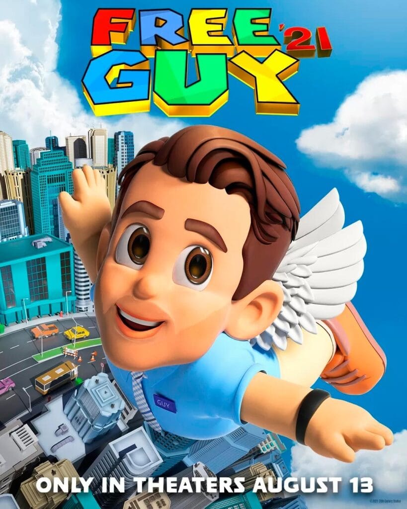 Free Guy no pôster de 'Super Mario 64'.