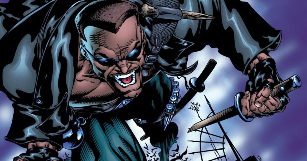 Blade em uma cena de HQ.