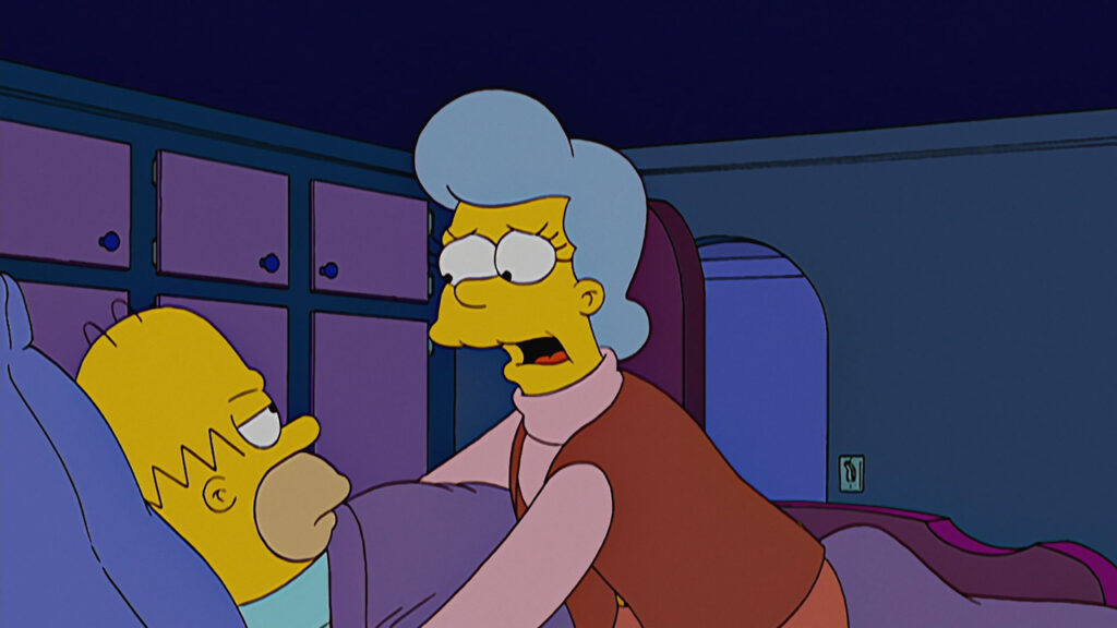 Mona e Homer em Os Simpsons.