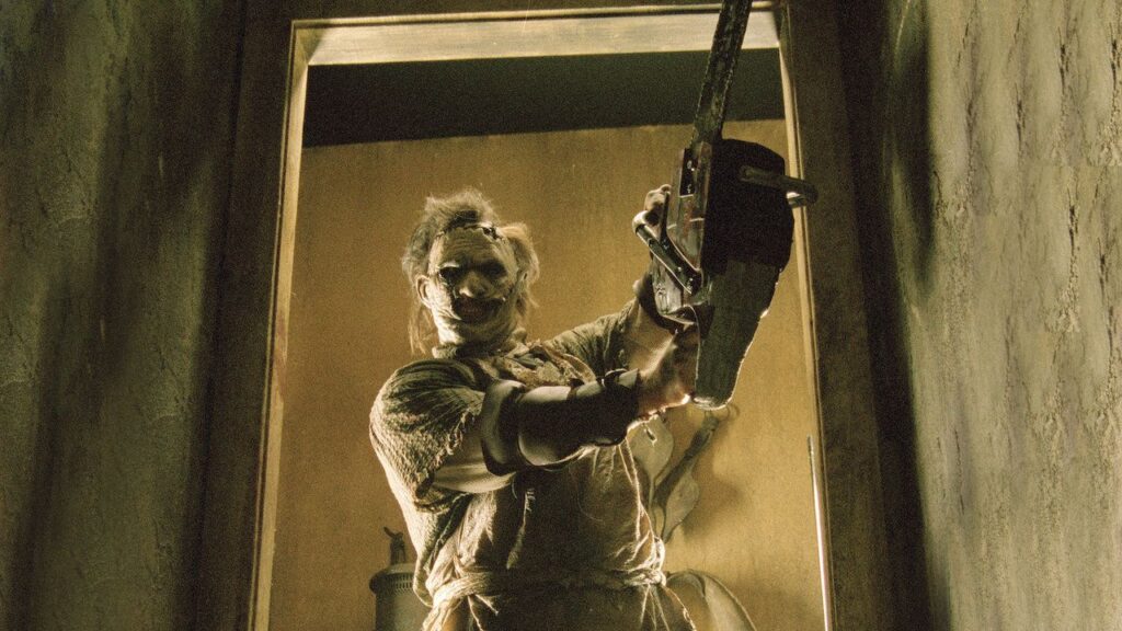 O novo visual de Leatherface.