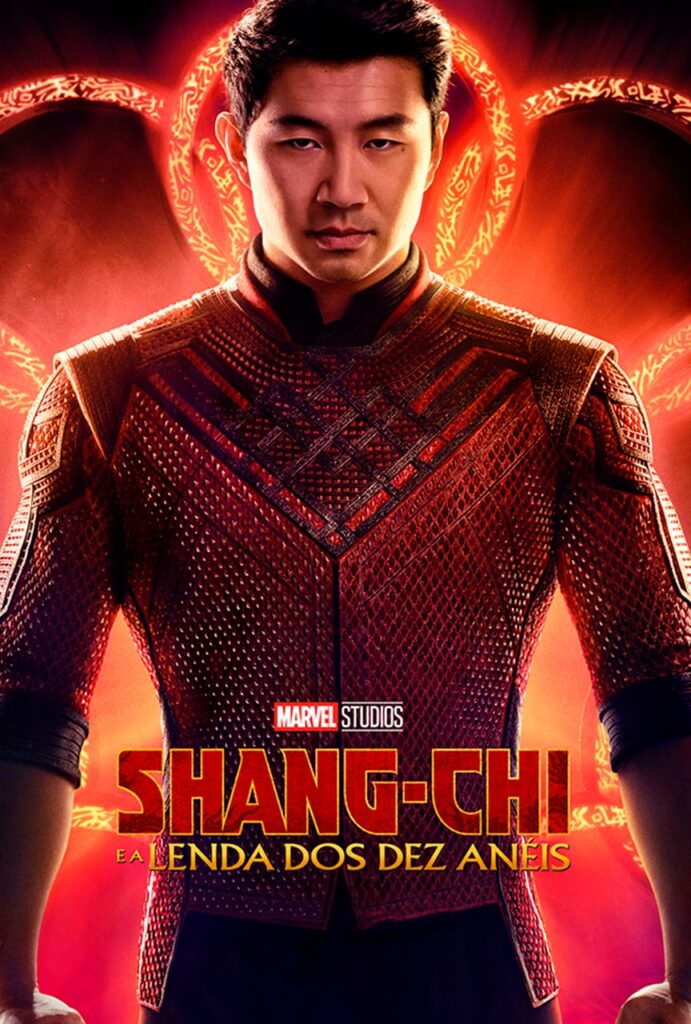 Simu Liu como Shang-Chi no pôster de divulgação do filme.